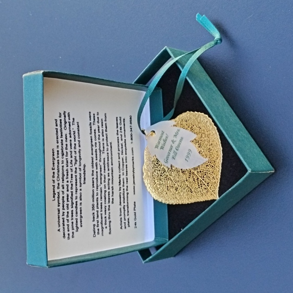 24k gold plated Real Pine Needles Christmas Ornament